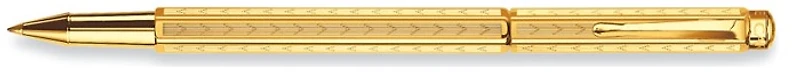 Stylo bille roulante Caran d'Ache, série Ecridor Chevron Doré