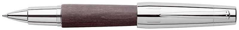 Stylo bille roulante Faber-Castell, série E-motion Wood/Chrome Noir