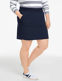 Lightweight Woven Stretch Side Slit Skort