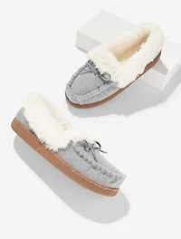 Cleo Flannel Faux Fur Moccasins