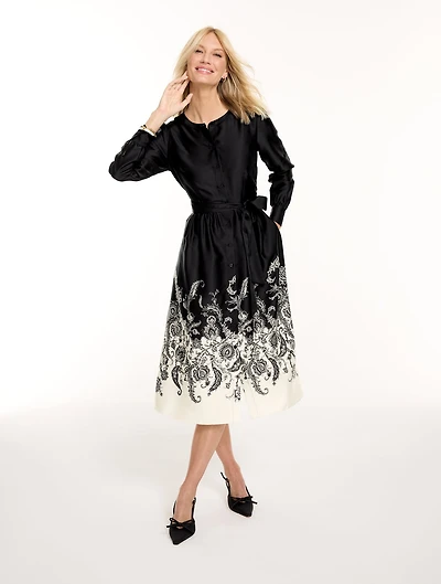 Soft Midi Shirtdress - Exquisite Paisley