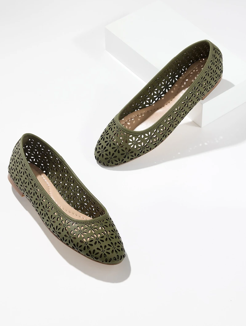 Ansly Perforated Nappa Ballet Flats