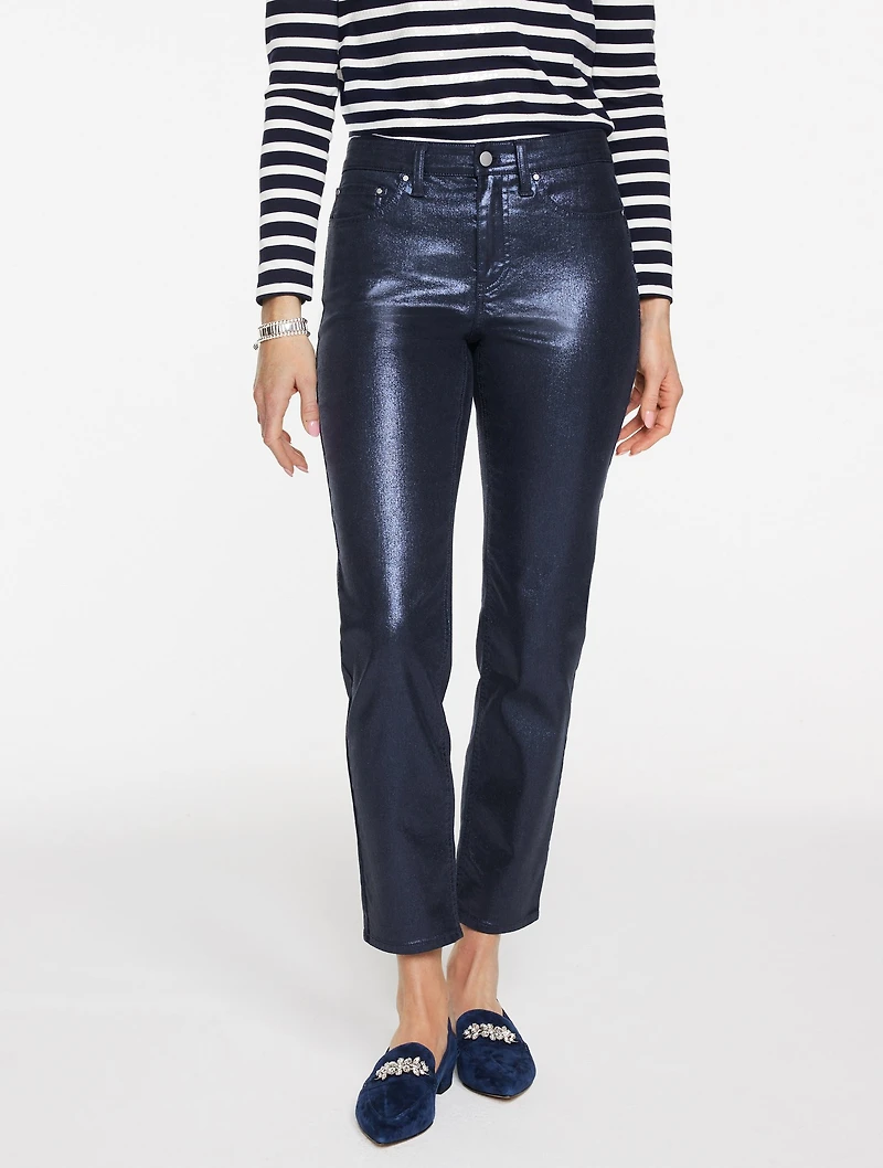Slim Straight Ankle Jeans - Indigo Foil