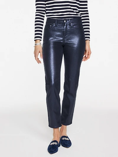 Slim Straight Ankle Jeans - Indigo Foil