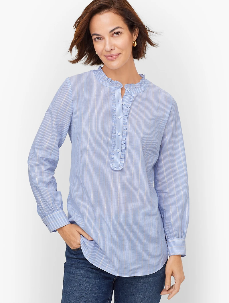 Forest Stripe Ruffle Popover