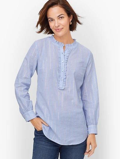 Forest Stripe Ruffle Popover