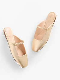 Sloan Mary Jane Metallic Leather Mules
