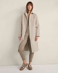 Wool Blend Funnel Neck Coat