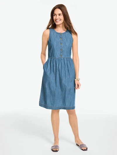 Sleeveless Denim Mini Dress - Palermo Wash