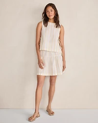 Organic Cotton Linen Stripe Side Tie Tank