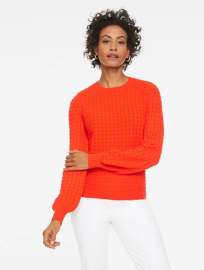Pointelle Crewneck Pullover