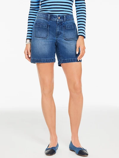 Patch Pocket Denim Shorts