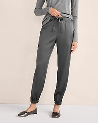 Washable Silk Drawstring Cargo Joggers