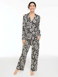 Talbots x Soma Cool Nights Long Sleeve & Pant Pajama Set - Paisley Blooms