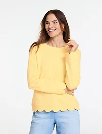 Scalloped French Terry Sweatshirt