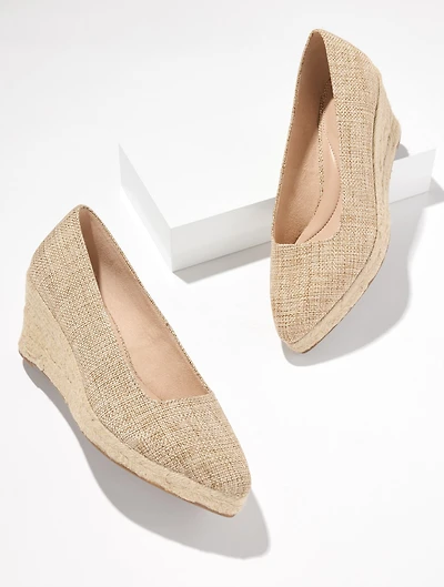 Vivi Linen Espadrille Wedges