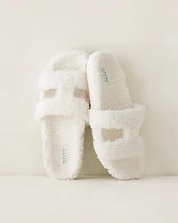 Curly Sherpa Cutout Slides