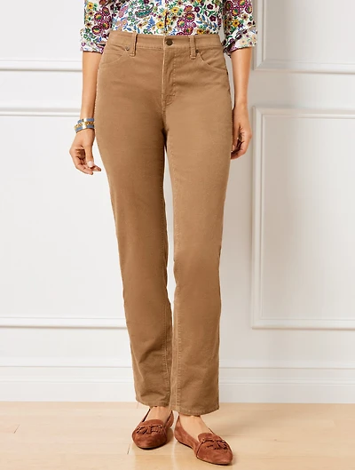 Stretch Corduroy Straight Leg Pants