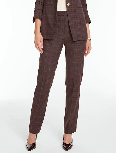 Straight Leg Pants - Celeste Plaid