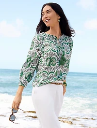 Smocked Top - Royal Medallion