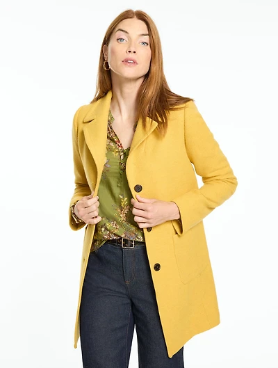 Herringbone Wool Blend Coat