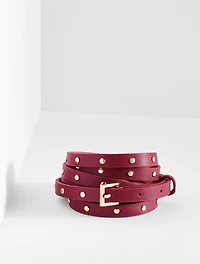 Studded Double Wrap Leather Belt