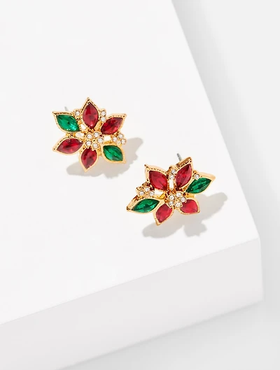 Poinsettia Stud Earrings