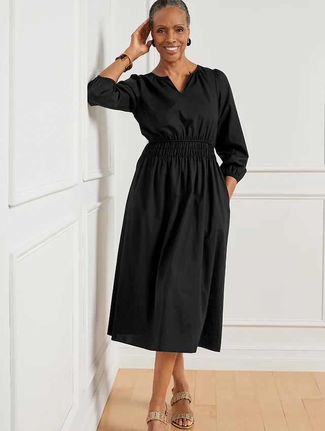 Talbots Smocked Poplin Midi Dress at Hamilton Place in Chattanooga, TN
