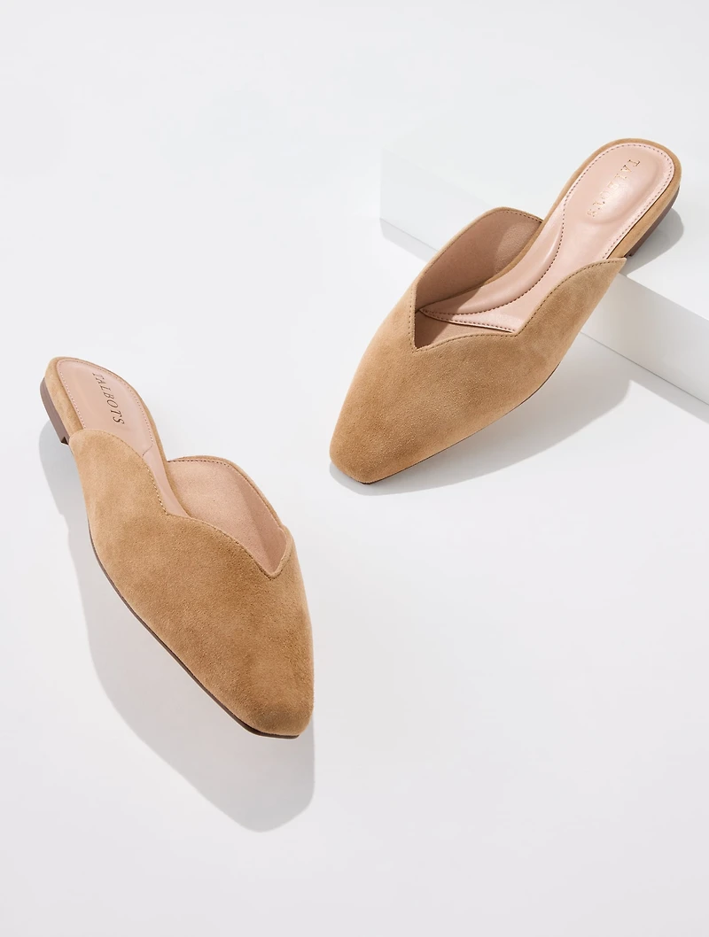Whitley Scallop Suede Mules