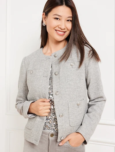 Bicolor Herringbone Shetland Jacket
