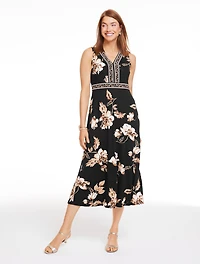 Fit & Flare Jersey Dress - Vivid Blooms