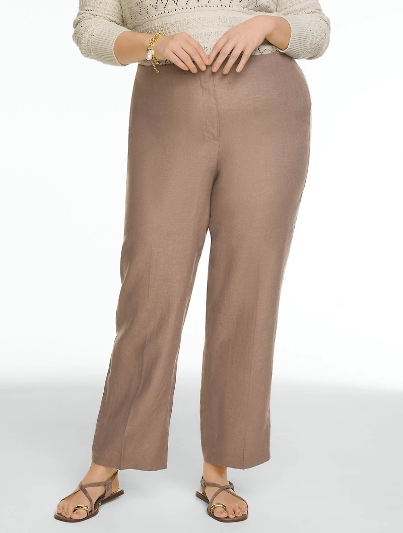 Classic Linen Straight Ankle Pants