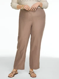 Classic Linen Straight Ankle Pants