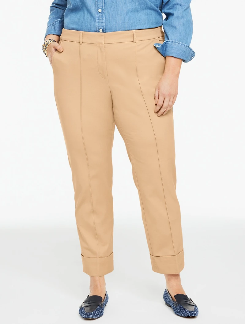 Aiden Twill Straight Ankle Pant