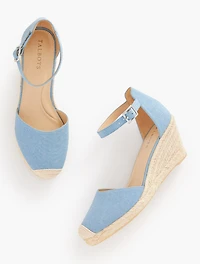 Lyndsay Espadrille Wedges - Chambray