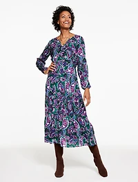 Fit & Flare Ruffle Dress - Piccadilly Paisley
