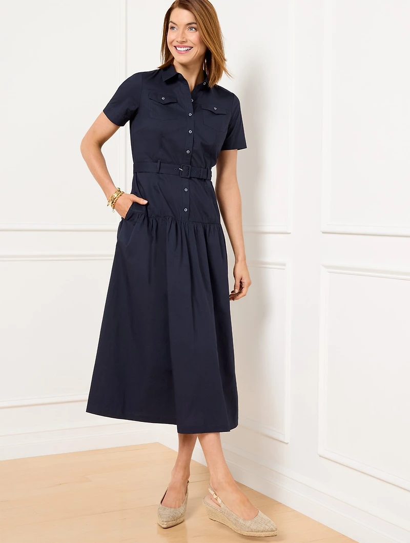 Fresh Poplin Utility Shirtdress