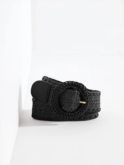 Stretch Raffia Belt