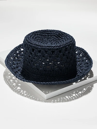 Crochet Straw Bucket Hat