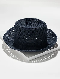 Crochet Straw Bucket Hat