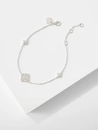 Sterling Silver Lustre Clover Bracelet