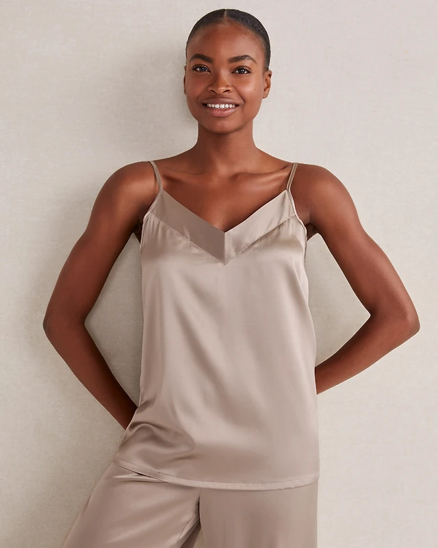 Washable Silk Double V Sleep Cami