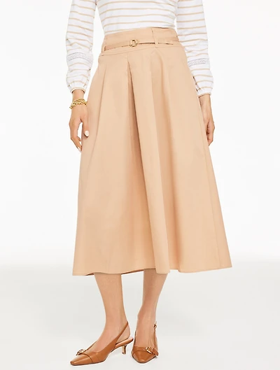 Fit & Flare Twill Skirt