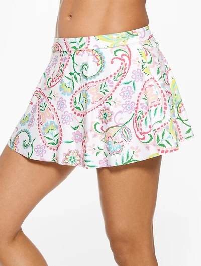 Aqua Club Flounce Swim Skirt - Island Paisley