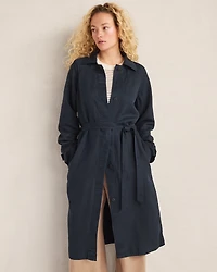 Linen Blend Dobby Trench Coat