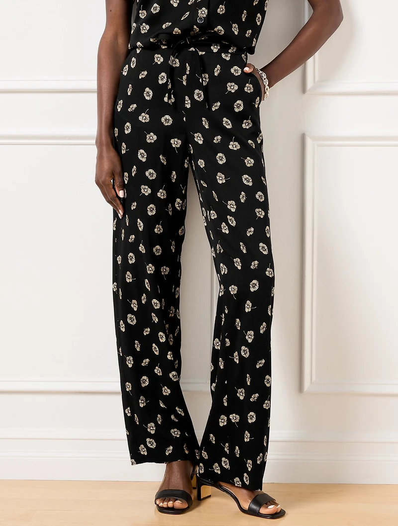 Wide Leg Pull-On Pants