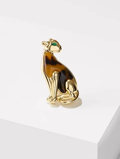 Tortoiseshell Leopard Brooch