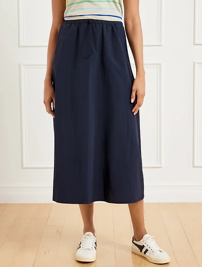 Crinkle Weave Bungee Waist Skirt