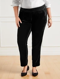 Velvet Tapered Ankle Pants
