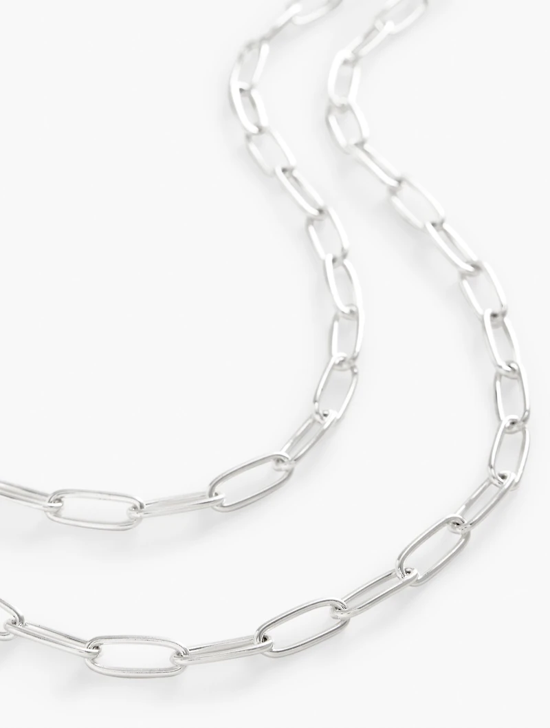 Layered Paperclip Link Necklace